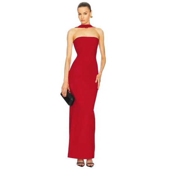 Helsa The Stephanie Dress in Deep Red Small New Womens Long Maxi Gown - Picture 1 of 17